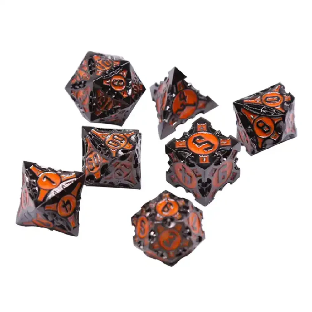 

Metal Dices Cool 7Pcs Metal Polyhedral Dice Set Table Games Accessory For D&d DND D6 D8 D10 D12 D20