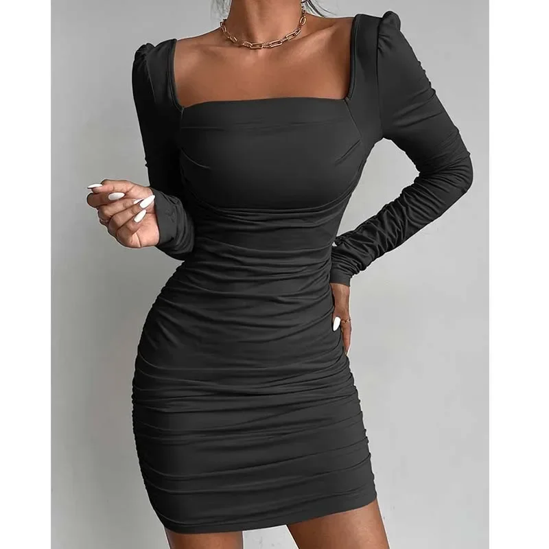 Backless Winter Wrinkled Long Sleeve Dress Square Female Fashion Women 2024 Autumn Sexy Mini Dress Party Clubwear Bodycon
Backless Winter Wrinkled Long Sleeve Dress Square Female Fashion Women 2024 Autumn Sexy Mini Dress Party Clubwear Bodycon