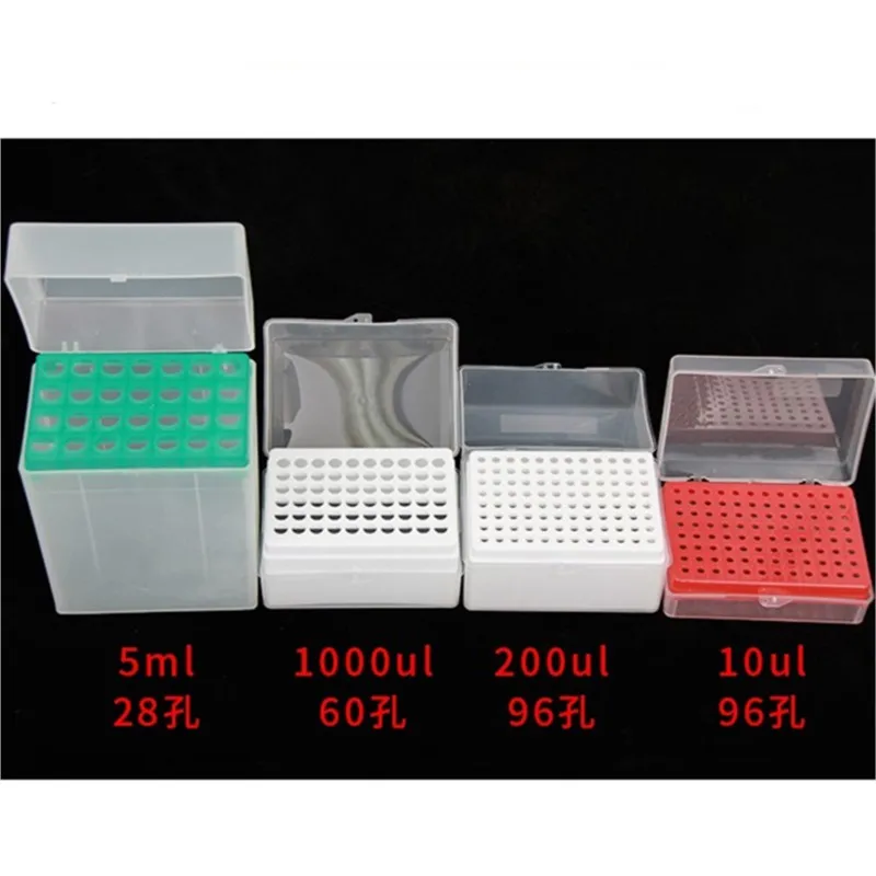 Pipette Pipettor Tip Holder Box 10ul 96 holes ;200ul 96 holes;1000ul 60 holes;5ml 28 hole
Pipette Pipettor Tip Holder Box 10ul 96 holes ;200ul 96 holes;1000ul 60 holes;5ml 28 hole