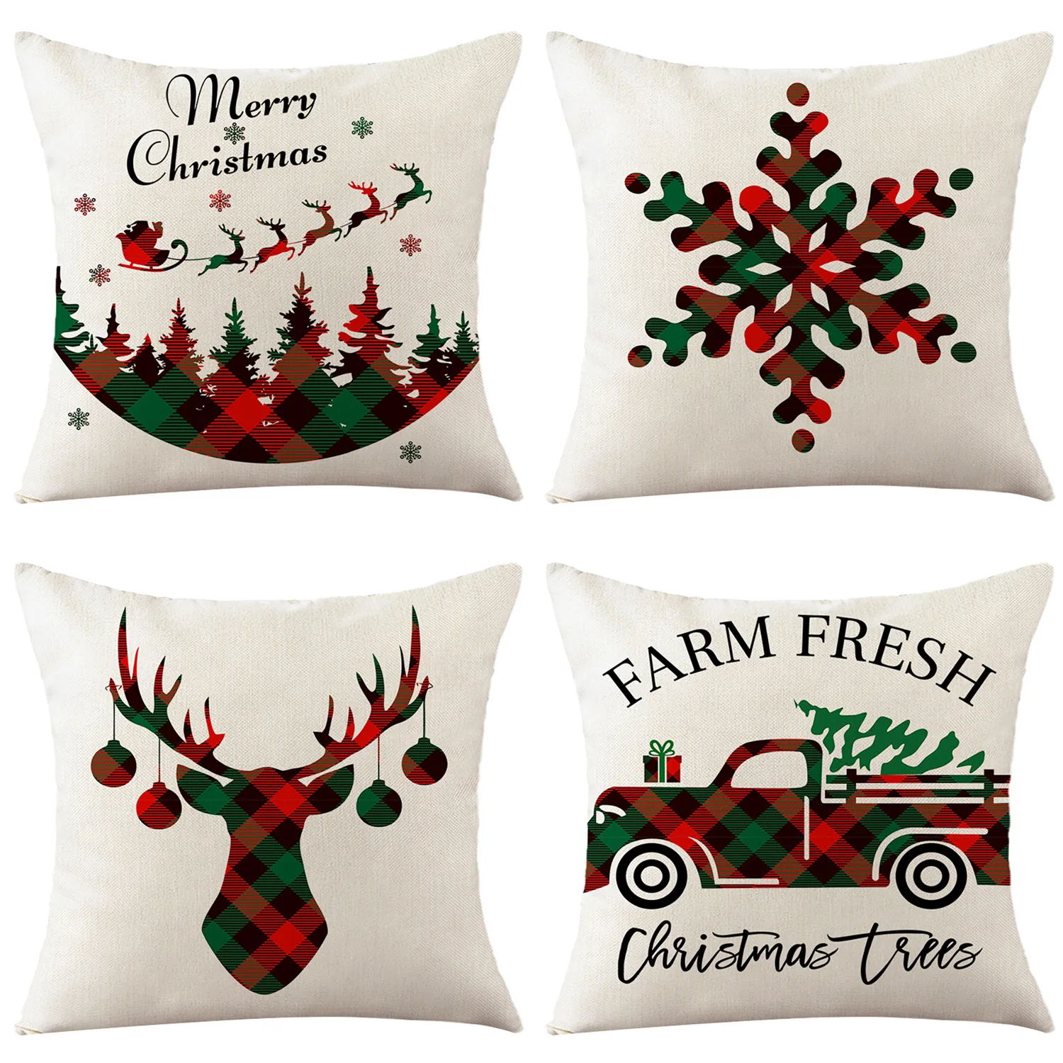 

Elk Merry Christmas Pillowcase Snowflake New Year Cushion Cover 2023 Xmas Truck Pillow Cover Chair Sofa Bedroom Bed B0205G