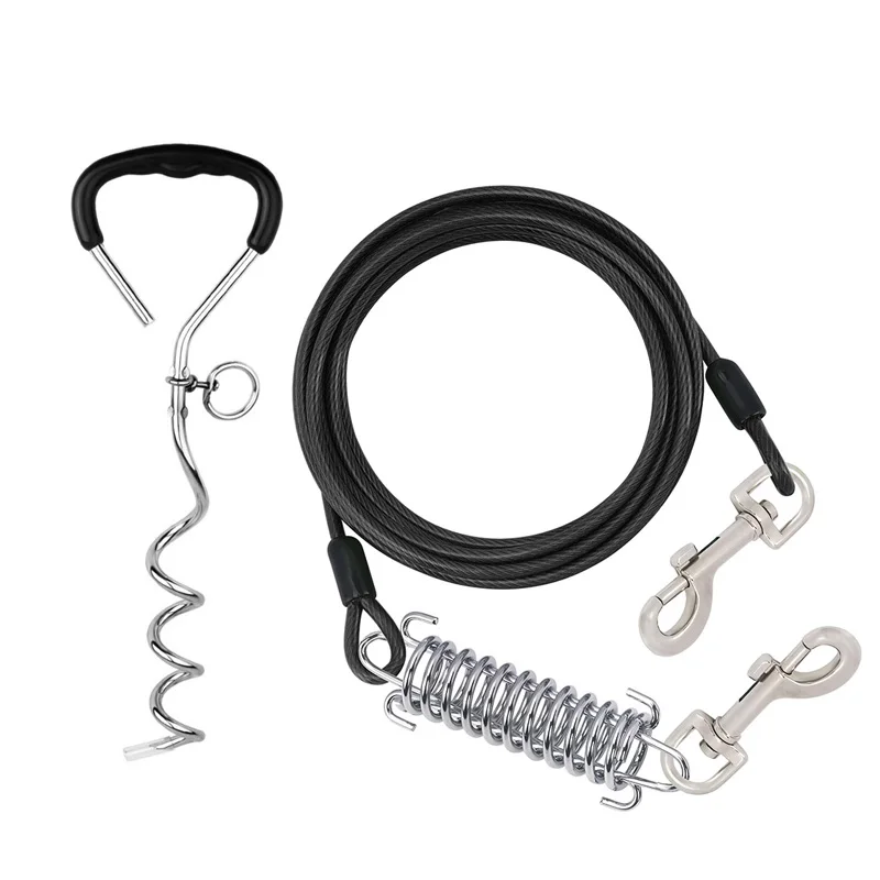 Dog Tie Out Cable and Stake, Heavy Duty Cable with Spring, No Tangle, Ground Stake for Yard Camping and Beach, 20ft
Dog Tie Out Cable and Stake, Heavy Duty Cable with Spring, No Tangle, Ground Stake for Yard Camping and Beach, 20ft