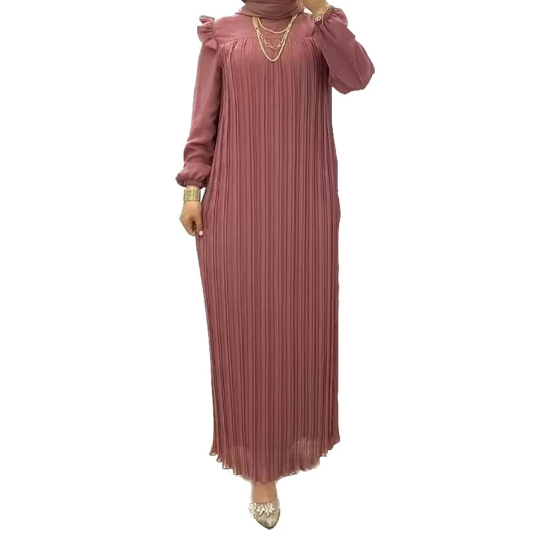 Women Muslim Dress Prayer Abaya Dubai Moroccan Kaftan with Belt Abayas Islamic Cloth Maxi Dresses Evening Pleated Musulmane
Women Muslim Dress Prayer Abaya Dubai Moroccan Kaftan with Belt Abayas Islamic Cloth Maxi Dresses Evening Pleated Musulmane
