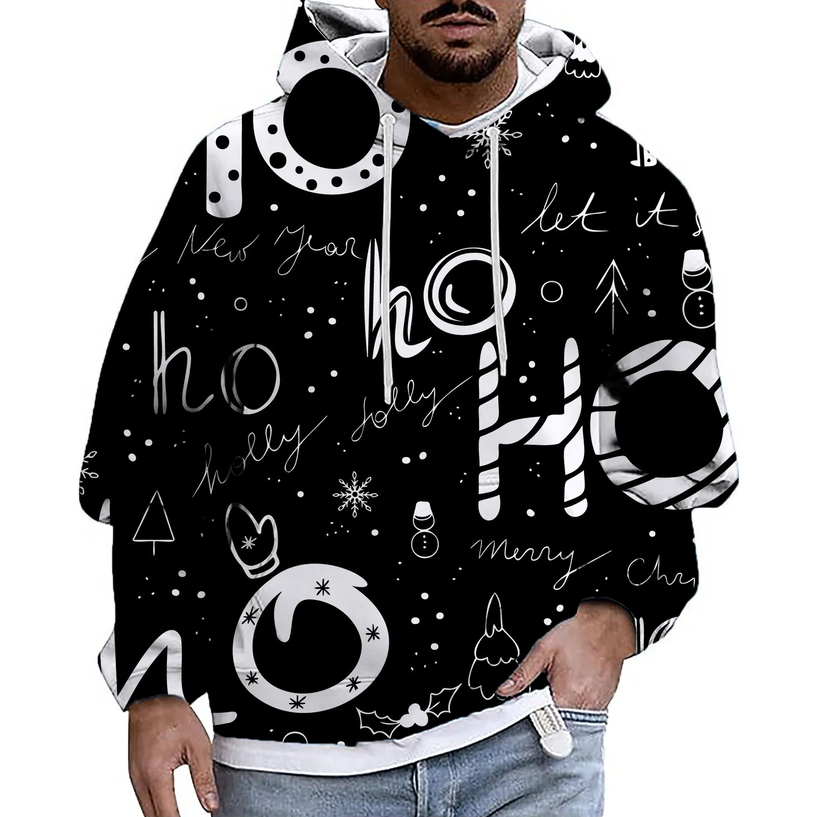 Men's Leisure Style Christmas Print Pullover Hooded Long Sleeve Hoodie Sweatshirt Rhinestone Zip up Hoodie
Men's Leisure Style Christmas Print Pullover Hooded Long Sleeve Hoodie Sweatshirt Rhinestone Zip up Hoodie