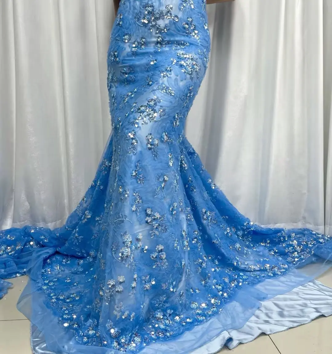 French Bridal Luxury Africa 3D Flowers Sequin Tulle Lace Fabric High Quality Nigeria Embroidered Beaded Tube Fabric For Wedding
French Bridal Luxury Africa 3D Flowers Sequin Tulle Lace Fabric High Quality Nigeria Embroidered Beaded Tube Fabric For Wedding