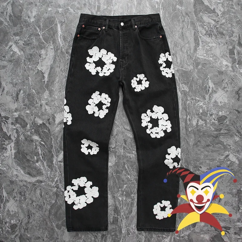 Black Embroidered Kapok Jeans Men Women New Vintage Washed Heavy Fabric Denim Jeans
Black Embroidered Kapok Jeans Men Women New Vintage Washed Heavy Fabric Denim Jeans
