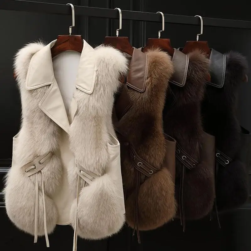 New Women's Faux Fur Vest 2023 Autumn/Winter Fur Coat Female Jacket Youth Style Short Slim Fashion Lady Top
New Women's Faux Fur Vest 2023 Autumn/Winter Fur Coat Female Jacket Youth Style Short Slim Fashion Lady Top
