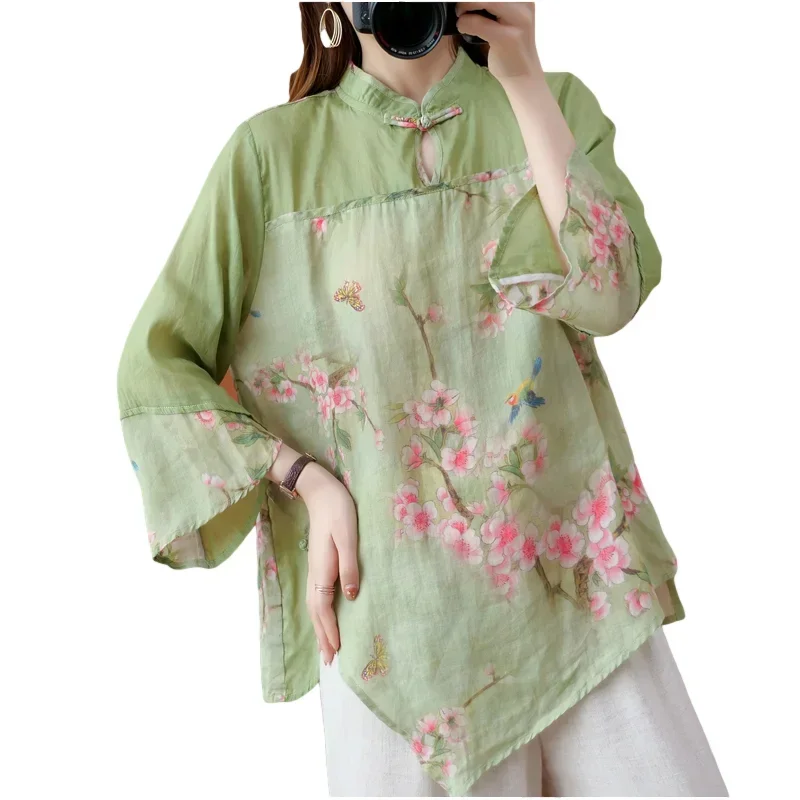 Chinese Style Traditional Clothing Summer Women Tops 2021 New Vintage Printing V Neck Female Shirt Loose 2022 Blouse Z061
Chinese Style Traditional Clothing Summer Women Tops 2021 New Vintage Printing V Neck Female Shirt Loose 2022 Blouse Z061