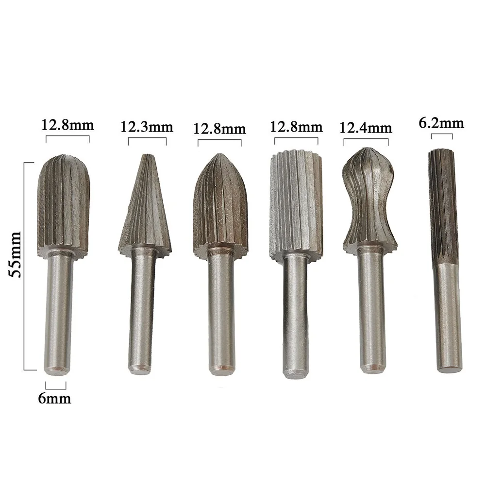6-Piece Set Burrs Tungsten Carbide Burrs Carbide End Mills 6mm Metal Grinding Engraving Single And Double Groove
6-Piece Set Burrs Tungsten Carbide Burrs Carbide End Mills 6mm Metal Grinding Engraving Single And Double Groove