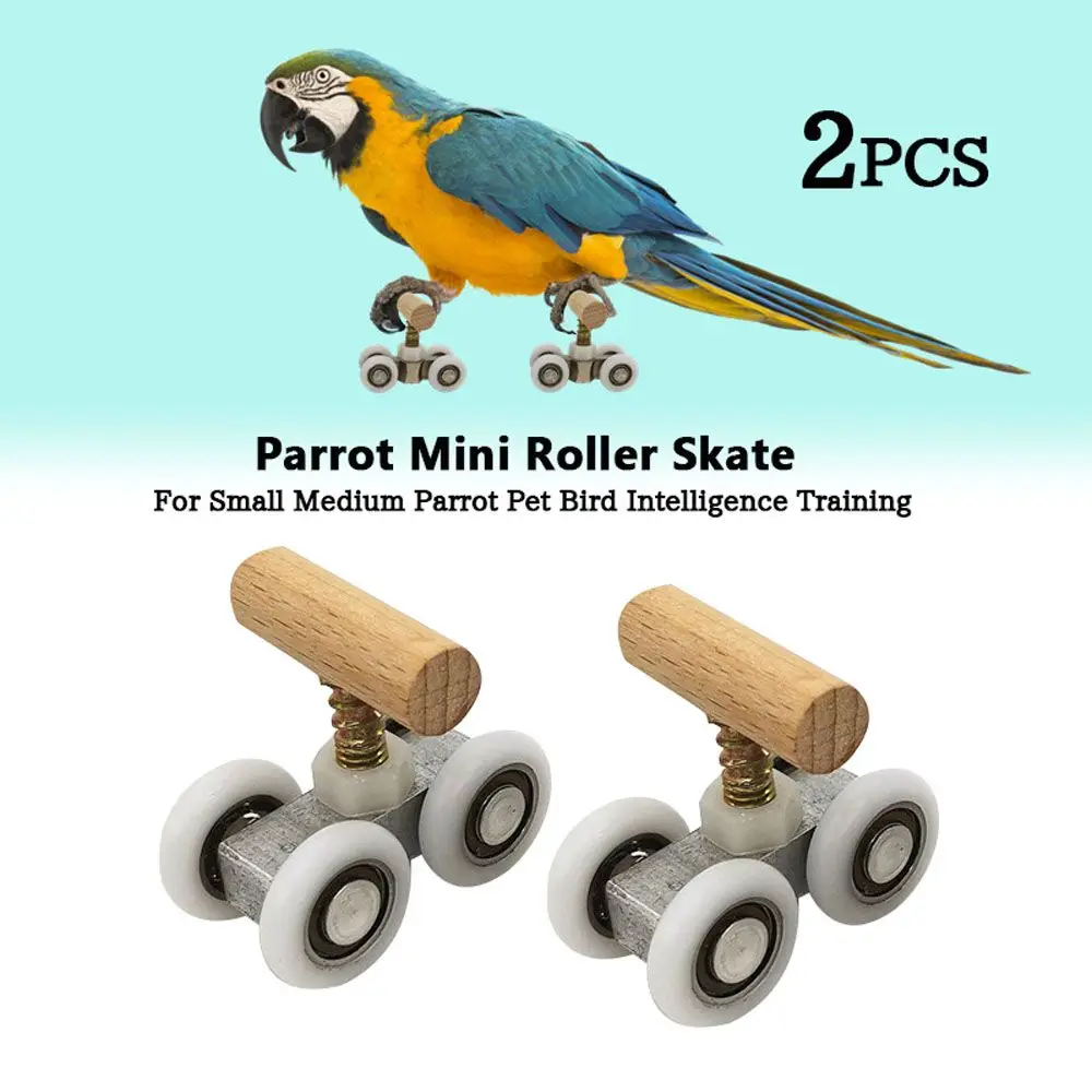 

Training Roller Ice Skates for Small Medium Parrots Parrot Roller Skate Parrot Trick Tabletop Puzzle Toys Birds Accessories