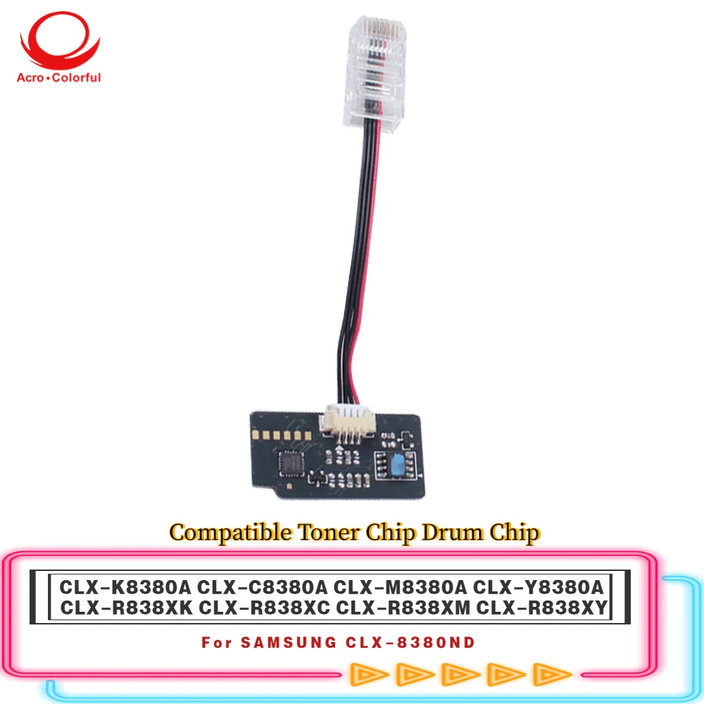 Compatible CLX-K8380A CLX-C8380A CLX-M8380A CLX-Y8380A Toner Chip Apply to SAMSUNG CLX-8380ND Laser Printer Cartridge Refill
Compatible CLX-K8380A CLX-C8380A CLX-M8380A CLX-Y8380A Toner Chip Apply to SAMSUNG CLX-8380ND Laser Printer Cartridge Refill