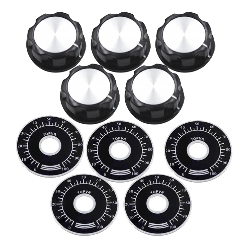 10PCS(5+5) A03 Dial Knob + MF-A03 Bakelite Knob With Scale Plate Sheet Scale Digital Potentiometer
10PCS(5+5) A03 Dial Knob + MF-A03 Bakelite Knob With Scale Plate Sheet Scale Digital Potentiometer