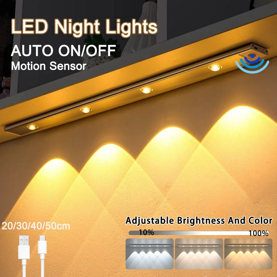 LED Induction Night Lights Multi-Mode Cabinet Lamp Backlight USB Strip Lights Auto Indoor Lighting 20/30/40/50cm For Home Decor
LED Induction Night Lights Multi-Mode Cabinet Lamp Backlight USB Strip Lights Auto Indoor Lighting 20/30/40/50cm For Home Decor