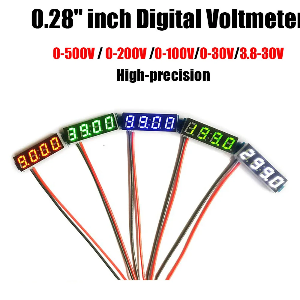 0.28 "4bit LED Digital Voltmeter DC 500V 300V 200V 100V 10V High-precision MINI Voltage Meter 5V 12V Battery Monitor
0.28 "4bit LED Digital Voltmeter DC 500V 300V 200V 100V 10V High-precision MINI Voltage Meter 5V 12V Battery Monitor
