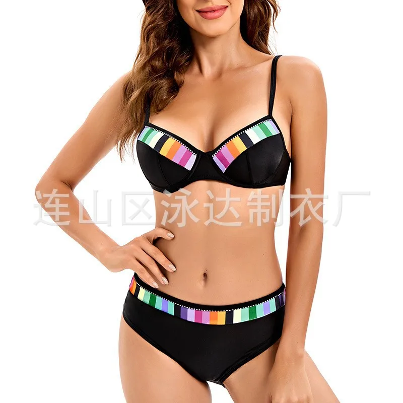 

2024 Sexy Women High Waist Bikini Swimsuit Swimwear Female Thong Brazilian Biquini Bikini Swimming Set Bathing Suit Large Size