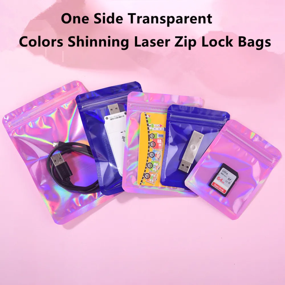 100pcs One Side Transparent Colors Laser Ziplock Bags / Antioxidant Laser Heat Seal Plastic Pack Pouch Gift/3C Products Package
100pcs One Side Transparent Colors Laser Ziplock Bags / Antioxidant Laser Heat Seal Plastic Pack Pouch Gift/3C Products Package