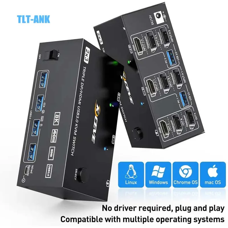 Мультимонитор с 2 портами дисплея и HDMI, USB 144, KVM-переключатель 8K, 60 Гц, 4K @ ГЦ, 3 монитора, 2 компьютера
Мультимонитор с 2 портами дисплея и HDMI, USB 144, KVM-переключатель 8K, 60 Гц, 4K @ ГЦ, 3 монитора, 2 компьютера