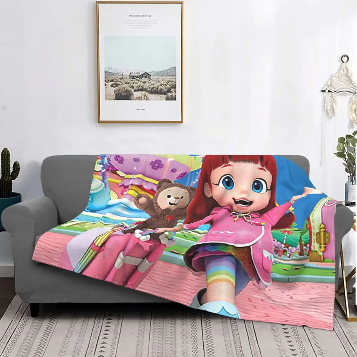 

Rainbow Ruby Lulu And Bear Cute Knitted Blankets 3D cartoon series Fleece Throw Blanket Airplane Decoration Soft Warm Bedspreads