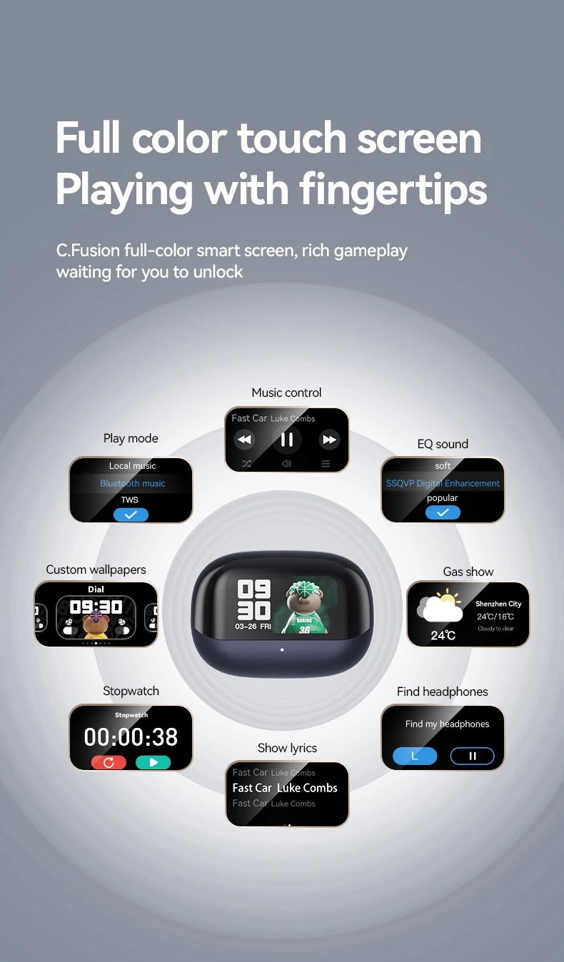 Sanag S2 Pro Smart Screen Bluetooth Earphone Ear Clip Headset Wireless Open Ear TWS Sports Headphones Hifi Sound Earclip Earbuds Sanag S2 Pro Smart Screen Bluetooth Earphone Ear Clip Headset Wireless Open Ear TWS Sports Headphones Hifi Sound Earclip Earbuds