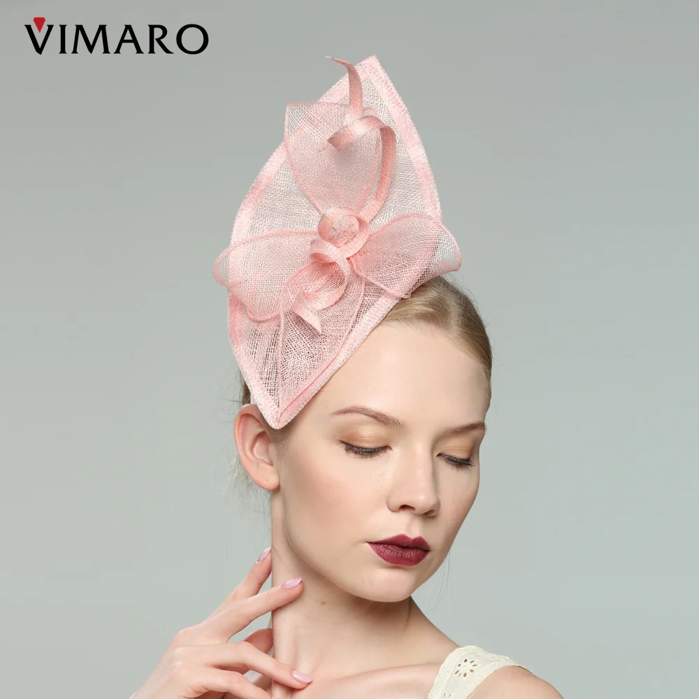 

VIMARO Pink/Red Sinamay Fascinators for Women Elegant Headbands Fascinator Hats for Women Wedding and Church Women's Hat Derby