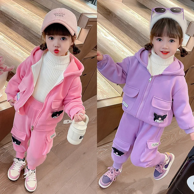 Autumn and Winter Kawaii Sanrio Kuromi Children's Workwear Suit New Anime Plus Velvet Thickened Hooded Jacket and Pants 2Pcs Set
Autumn and Winter Kawaii Sanrio Kuromi Children's Workwear Suit New Anime Plus Velvet Thickened Hooded Jacket and Pants 2Pcs Set