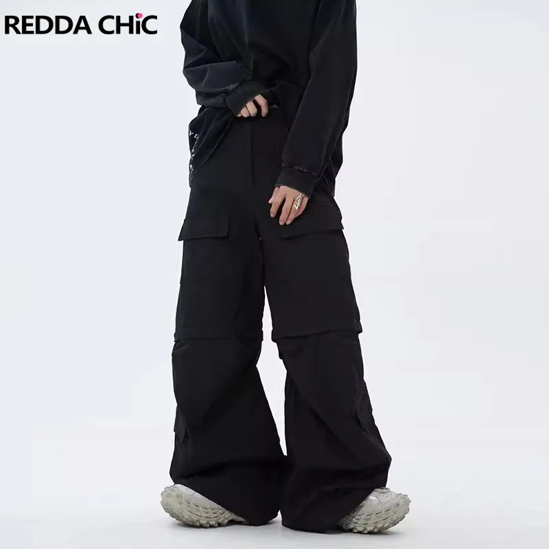REDDACHIC Men Baggy Jeans Jorts Pants 2-In-I Black Big Pockets Detachable Wide Leg Cargo Pants Oversize Acubi Fashion Clothes
REDDACHIC Men Baggy Jeans Jorts Pants 2-In-I Black Big Pockets Detachable Wide Leg Cargo Pants Oversize Acubi Fashion Clothes