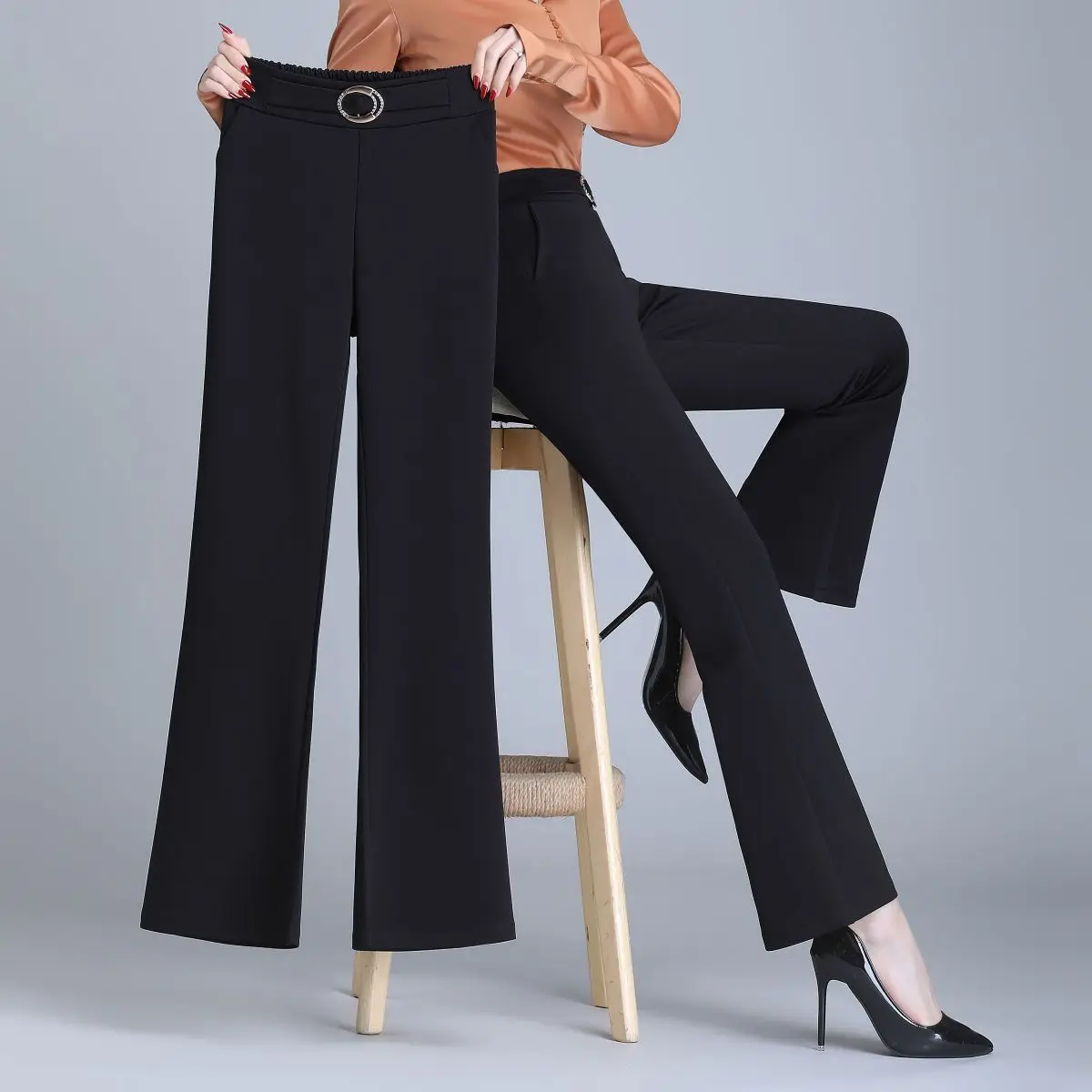 2024 Spring Autumn Women's New High Waist Suit Pants Female Solid Color Casual Trousers Ladies Long Pockets Flare Pant Y682
2024 Spring Autumn Women's New High Waist Suit Pants Female Solid Color Casual Trousers Ladies Long Pockets Flare Pant Y682