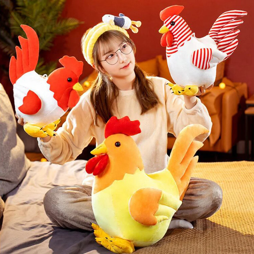 

Cute Simulation Rooster Cock Chicken Children Plush Stuffed Toy
