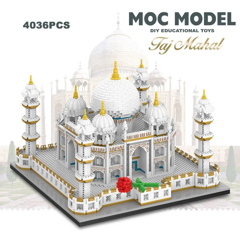 

Всемирно известный конструктор, тадж-махал, 4036 шт., строительные блоки MOC, мини-модель города, индийские строительные блоки, креативный набор, детские игрушки