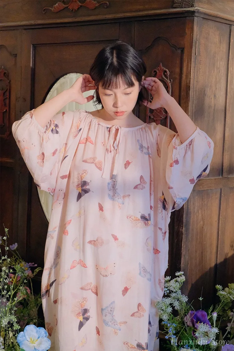 Hanxiuju Vintage Long Sleeve Nightgowns For Women Soft Viscose Cotton Nightwear Ladies Elegant Dress Spring Autumn 8 Scd9670f871684bfebc33053034183857v