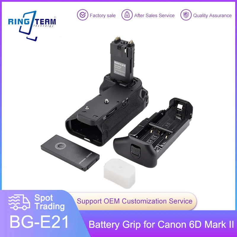 

BG-6DII Battery Grip BG-E21RC Vertical Grip with Remote Control BG-E21 for Canon EOS 6D Mark II 6DII 6D2 6D Mark 2 Camera Grip