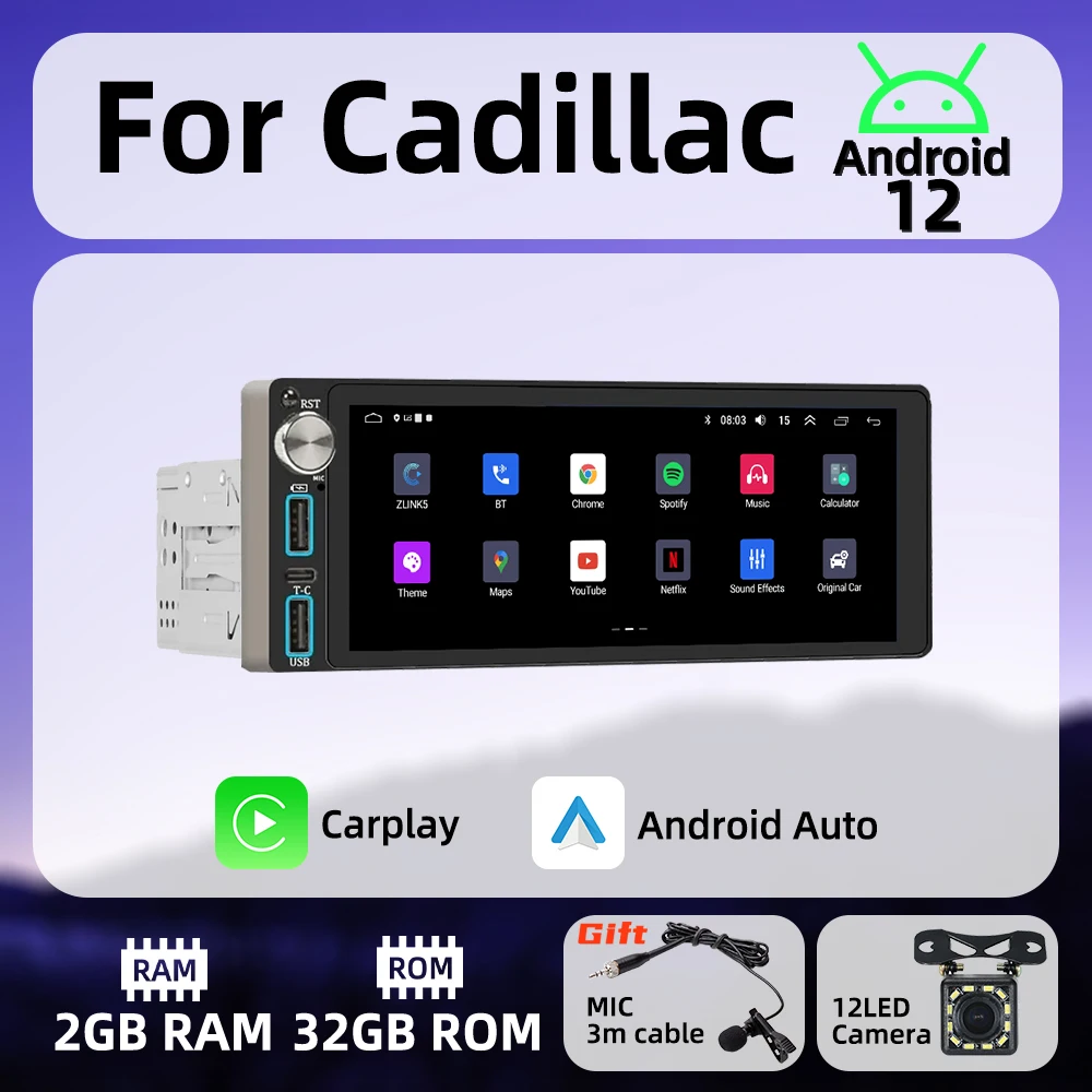 Wireless Carplay Android Auto Autoradio 1 Din Radio Android Car Multimedia for Cadillac Stereo Head Unit GPS Navigation BT Wifi
Wireless Carplay Android Auto Autoradio 1 Din Radio Android Car Multimedia for Cadillac Stereo Head Unit GPS Navigation BT Wifi