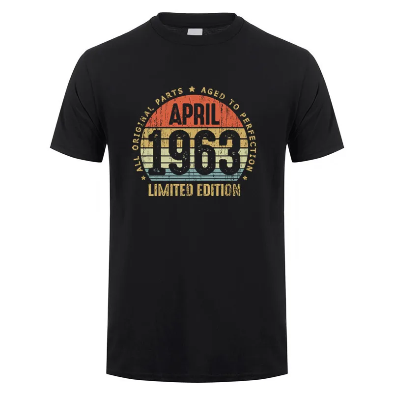 Made In April 1963 T Shirt Short Sleeve Born in May September October November Every Month of 1963 Tops Birthday Gift SD-001
Made In April 1963 T Shirt Short Sleeve Born in May September October November Every Month of 1963 Tops Birthday Gift SD-001