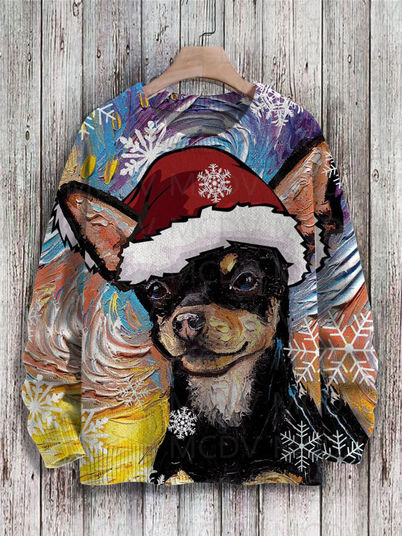 Christmas Cute Dog Colorful Art Pattern Print Casual Knit Pullover Sweater Men's For Women's Pullover
Christmas Cute Dog Colorful Art Pattern Print Casual Knit Pullover Sweater Men's For Women's Pullover