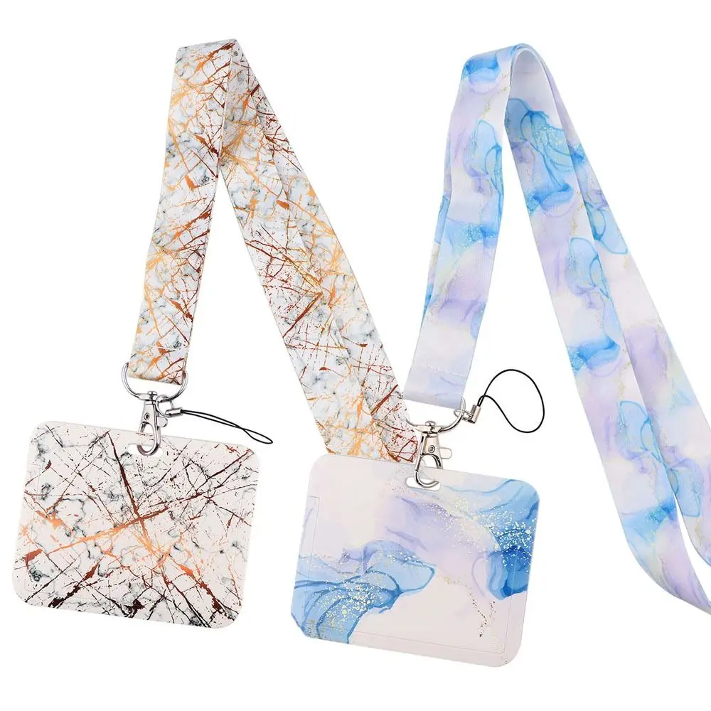 Bus Card Package Cool Neck Strap Identity Tag Office Supplies ID Holders Marble Printing ID Card Holder With Lanyards
Bus Card Package Cool Neck Strap Identity Tag Office Supplies ID Holders Marble Printing ID Card Holder With Lanyards