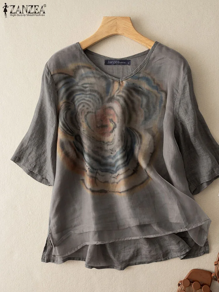 ZANZEA Summer Fashion 3/4 Sleeve Blouse Woman Casual Floral Printed Tops Female V-Neck Double Layer Design Blusas Mujer 2023
ZANZEA Summer Fashion 3/4 Sleeve Blouse Woman Casual Floral Printed Tops Female V-Neck Double Layer Design Blusas Mujer 2023
