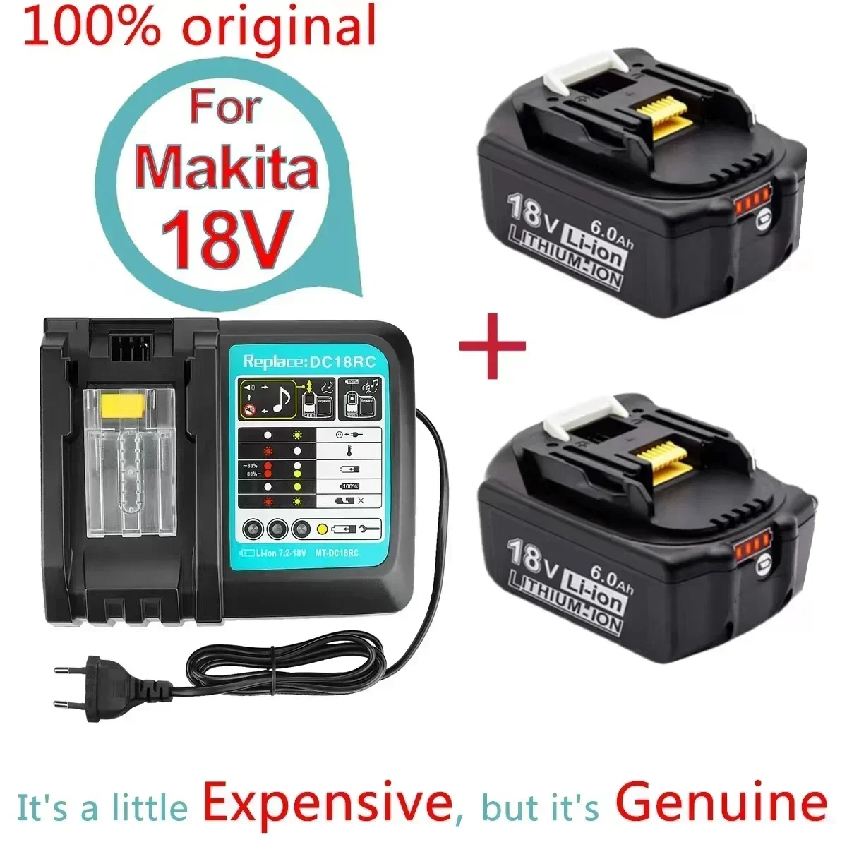 

for Makita 18V Battery 6000mAh Rechargeable Power Tools Battery 18V makita with LED Li-ion Replacement LXT BL1860B BL1860 BL1850