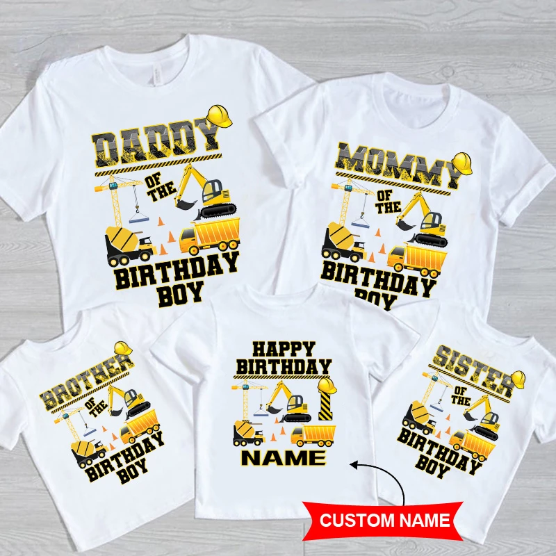 Machinery Truck Birthday T Shirt Family Matching Clothes Kids Boy Shirt Party Girls TShirt Clothing Children Outfit Custom Name Machinery Truck Birthday T Shirt Family Matching Clothes Kids Boy Shirt Party Girls TShirt Clothing Children Outfit Custom Name