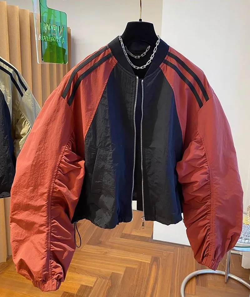 Vintage Loose Baseball Jacket Female Casual Outwear Short Jacket Woman Clothing Korean Fashion Folds Long Sleeve Coat top women
Vintage Loose Baseball Jacket Female Casual Outwear Short Jacket Woman Clothing Korean Fashion Folds Long Sleeve Coat top women