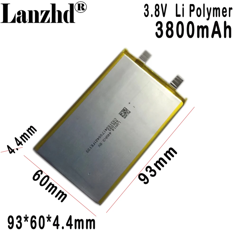 446093 Li polymer lithium battery 3800MAH 4.35V For Lishen mobile phone built-in electric back armour fast charging source
446093 Li polymer lithium battery 3800MAH 4.35V For Lishen mobile phone built-in electric back armour fast charging source