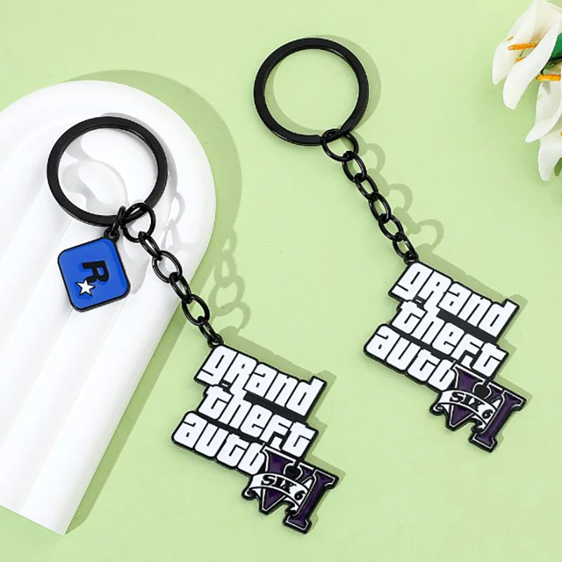 Брелок для ключей Grand Theft Auto V, металлический брелок с мультяшными буквами, подвеска для ключей, брелок для автомобильного рюкзака, трендовые ювелирные аксессуары, подарки
Брелок для ключей Grand Theft Auto V, металлический брелок с мультяшными буквами, подвеска для ключей, брелок для автомобильного рюкзака, трендовые ювелирные аксессуары, подарки