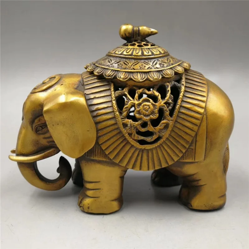 

Antique Miscellaneous Antique Old Brass Elephant Incense Burner Ornaments Aromatherapy Furnace Sandalwood Stove Crafts Wholesale