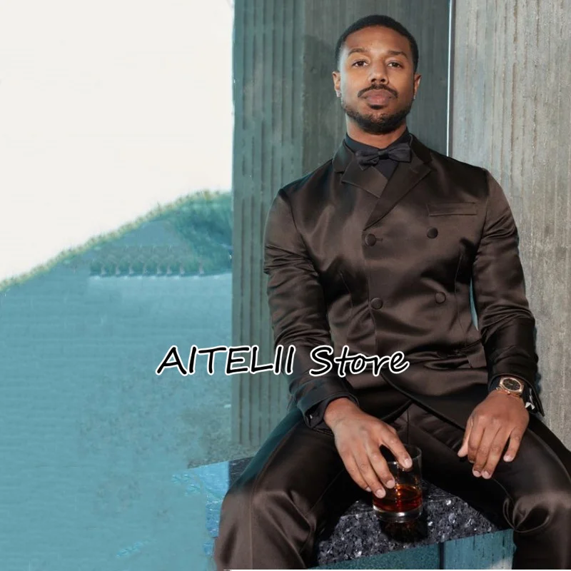 2023 Men Suit Two Piece Vintage Satin Silk Double Breasted Slim Fit Lapel Solid Color Fit Business Casual Wedding Groom Jacket
2023 Men Suit Two Piece Vintage Satin Silk Double Breasted Slim Fit Lapel Solid Color Fit Business Casual Wedding Groom Jacket