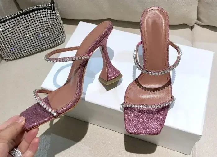 glitter Gilda strappy glass heel sandals mules crystal open toe mid sculpted heel rhinestone Square Toe luxury High Heels shoes
glitter Gilda strappy glass heel sandals mules crystal open toe mid sculpted heel rhinestone Square Toe luxury High Heels shoes