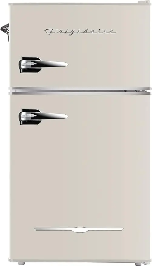 

FRIGIDAIRE EFR840-Cream EFR840 Retro Mini Fridge with Freezer & Side Bottle Opener-Small 2 Door Refrigerator -3.1 Cu Ft