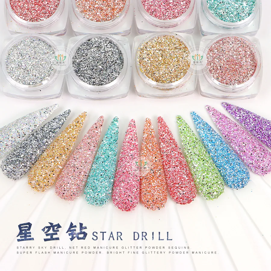 Gorgeous and colorful mixed glitter sequins Colorful laserglitter powder Star glittering nail accessories pink nail accessories
Gorgeous and colorful mixed glitter sequins Colorful laserglitter powder Star glittering nail accessories pink nail accessories
