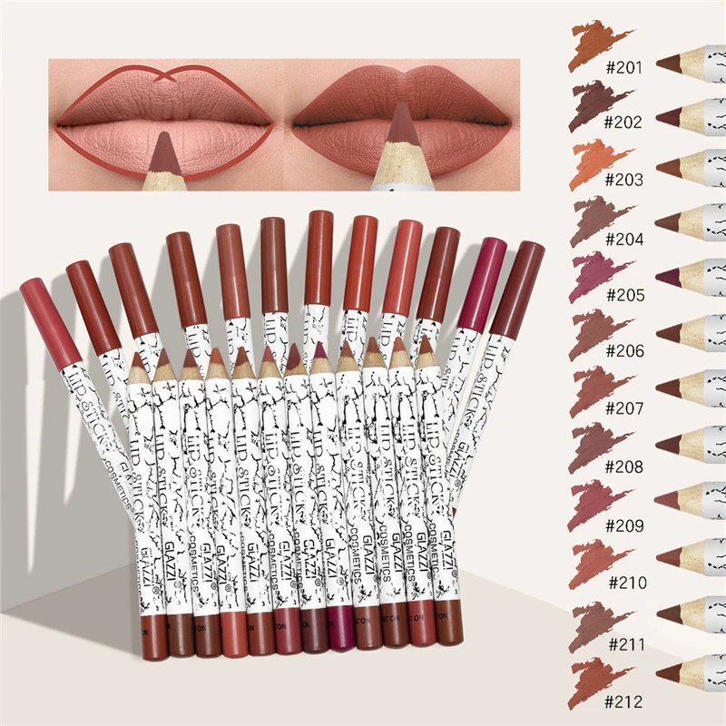 Pcs Lip Liner Matte Lipstick Pencil Set Waterproof Velvet Nude