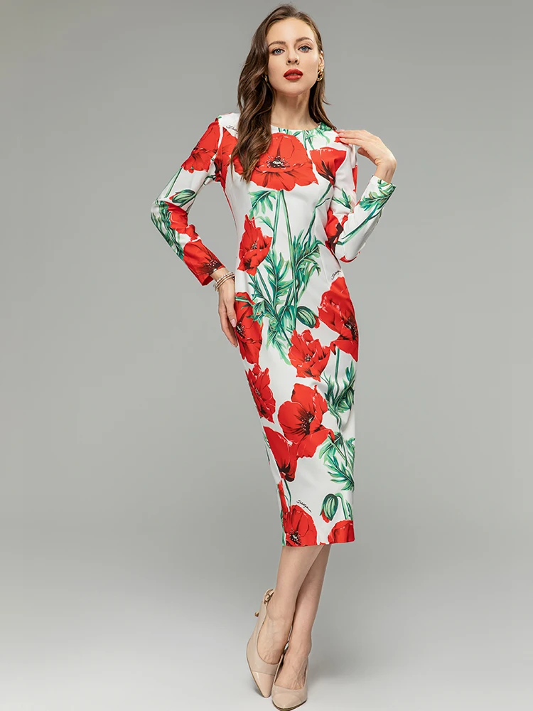 MoaaYina Fashion Designer dress Summer Women's Dress O-Neck Long Sleeve Carnation Print Elegance Party Dresses
MoaaYina Fashion Designer dress Summer Women's Dress O-Neck Long Sleeve Carnation Print Elegance Party Dresses