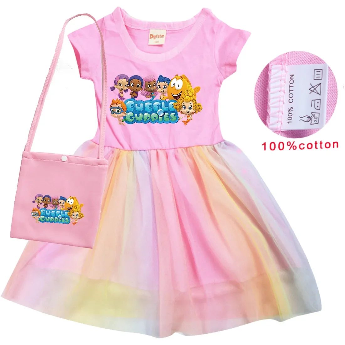 2-10Y Kawaii Anime Bubble Guppies Clothing for Baby Girls Summer Dress & Bag Kids Cartoon Vestidos Toddler Girl Evening Dresses
2-10Y Kawaii Anime Bubble Guppies Clothing for Baby Girls Summer Dress & Bag Kids Cartoon Vestidos Toddler Girl Evening Dresses