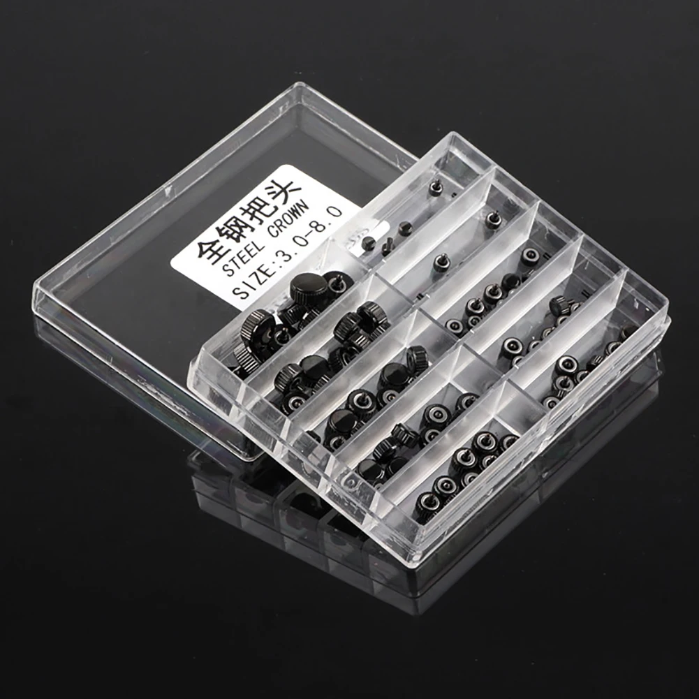 100PCS/set Quartz mechanical Watch Crowns Stainless Steel Watch Repair Tool Parts 3.0mm-8.0mm 100PCS/set Quartz mechanical Watch Crowns Stainless Steel Watch Repair Tool Parts 3.0mm-8.0mm