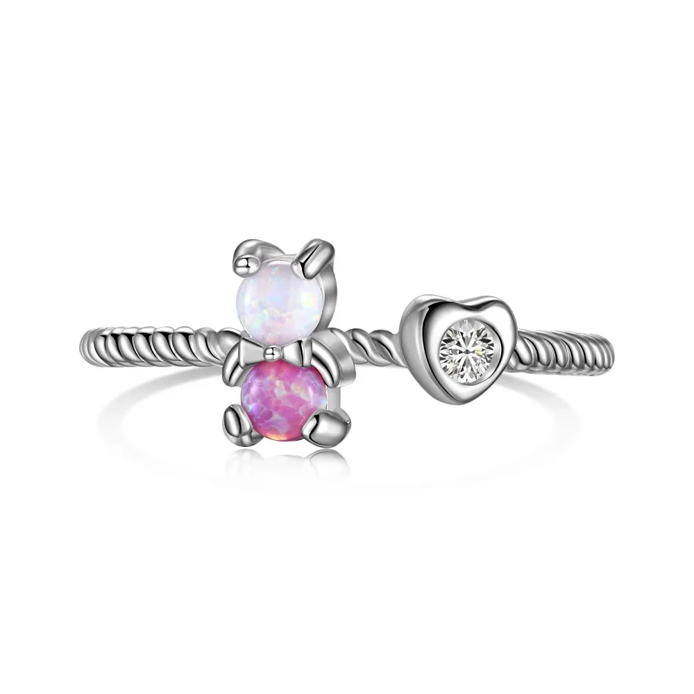 New Models INS Style New S925 Sterling Silver Open Ring Women's Little Bear Love Shape Australian Treasure Series Design
New Models INS Style New S925 Sterling Silver Open Ring Women's Little Bear Love Shape Australian Treasure Series Design